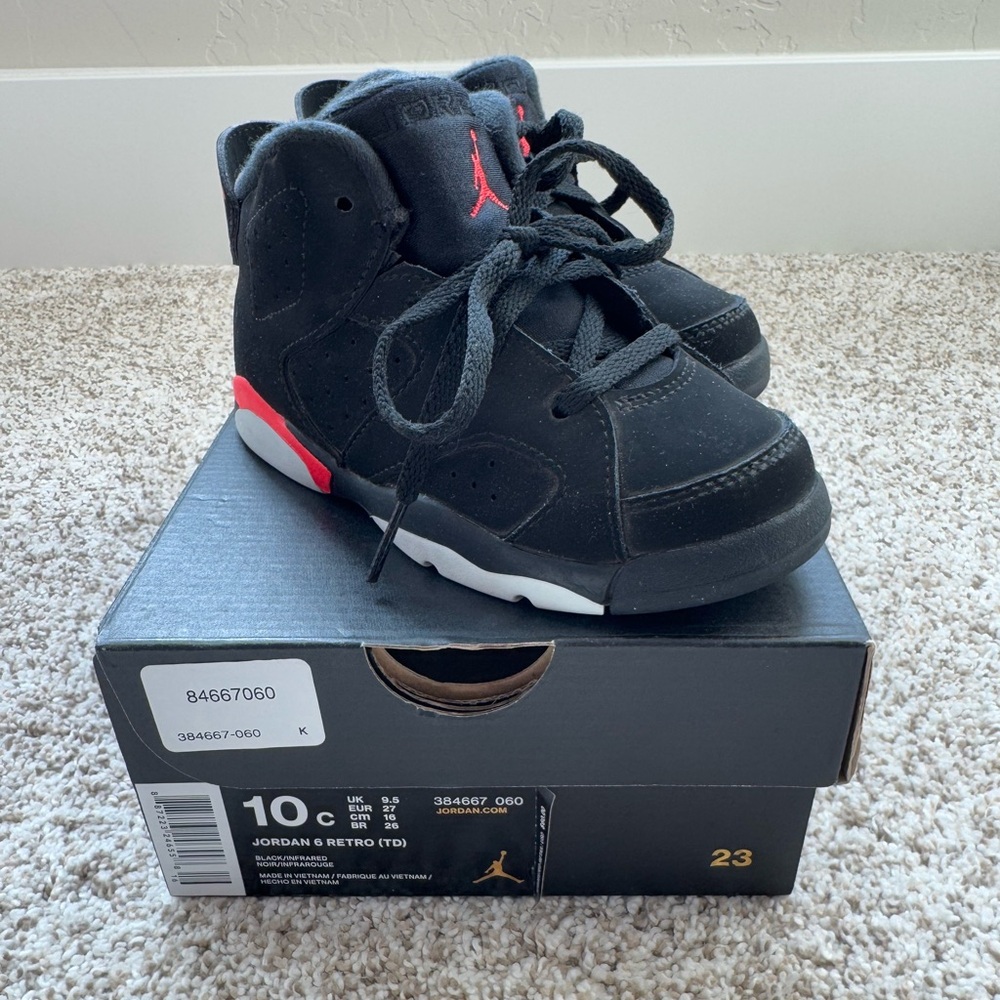 Jordan 6 Retro (TD) Black Infrared 10C Toddler